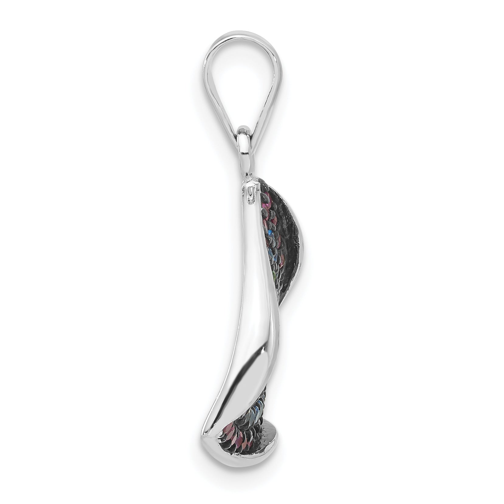 Sterling Silver W/Synthetic Stones & CZ Pendant