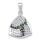 Sterling Silver W/Synthetic Stones & CZ Pendant