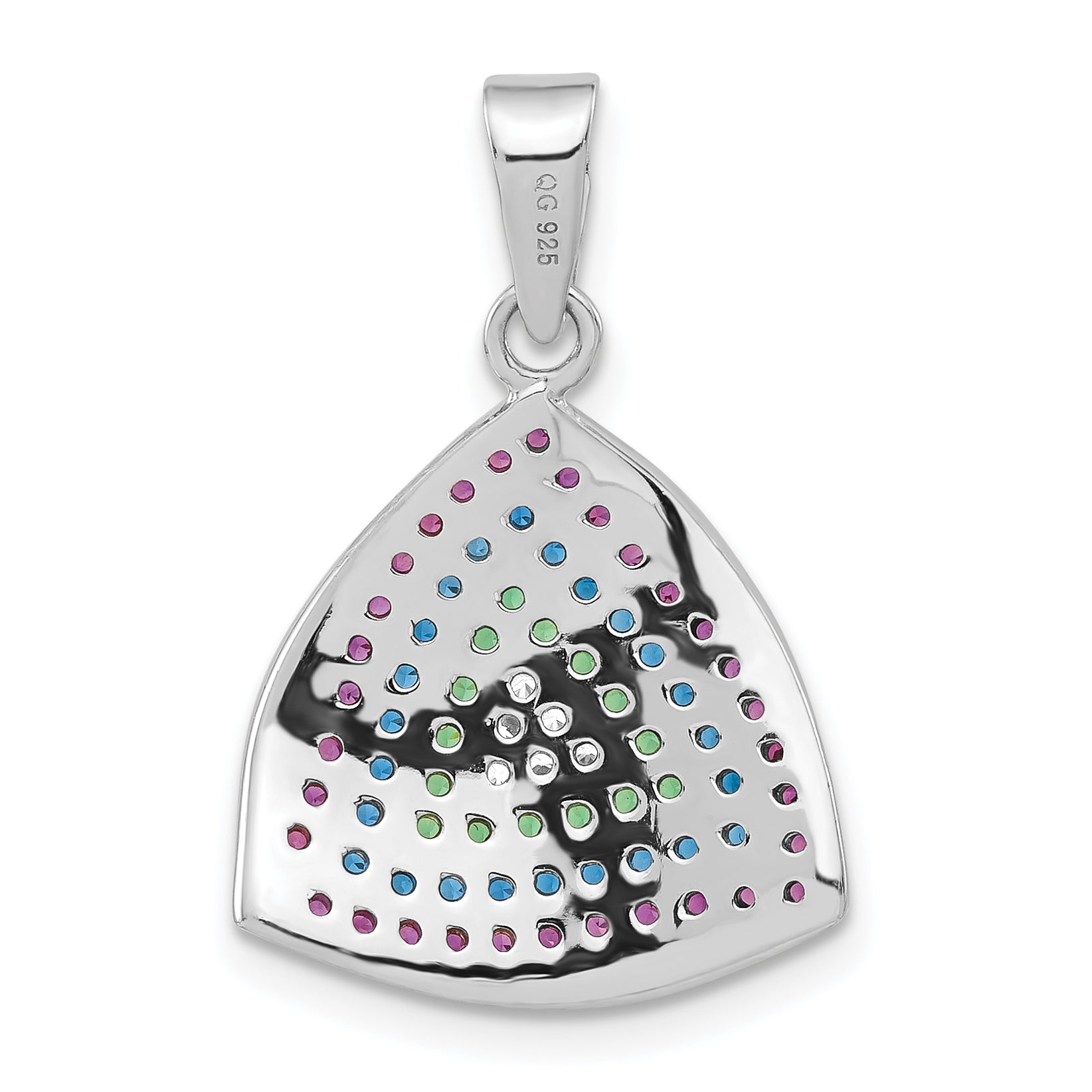 Sterling Silver W/Synthetic Stones & CZ Pendant