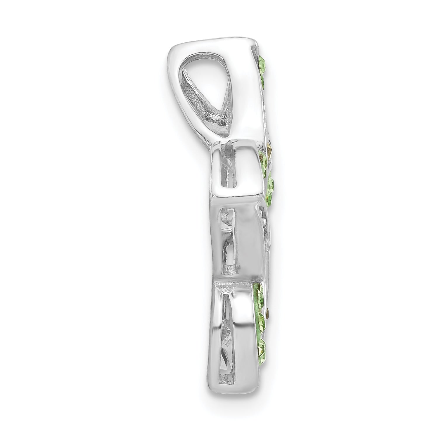 Sterling Silver Marcasite & Green Crystal Pendant Secondary image