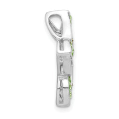 Sterling Silver Marcasite & Green Crystal Pendant
