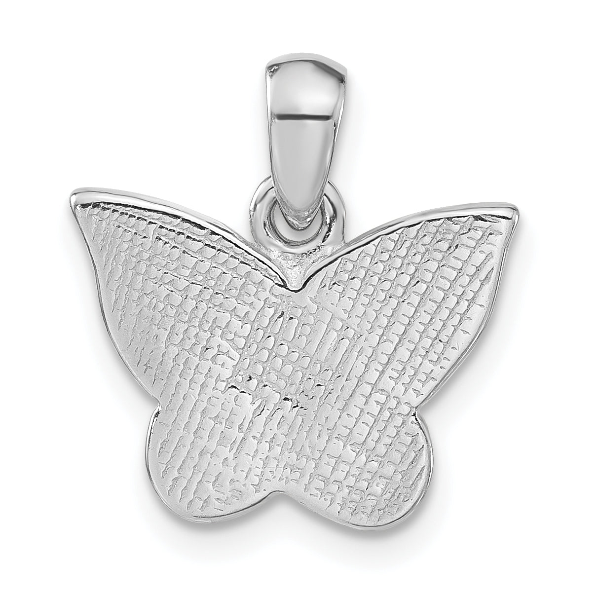 Sterling Silver Pink Crystal Butterfly Pendant