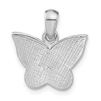Sterling Silver Pink Crystal Butterfly Pendant