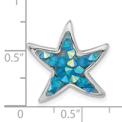 Sterling Silver Blue Crystal Star Pendant