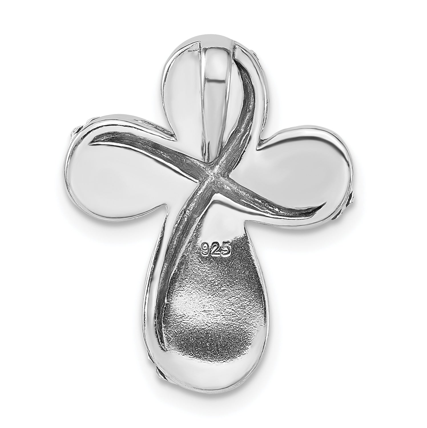 Sterling Silver Crystal Blue Laser Glitter Texture Pendant