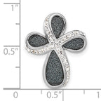 Sterling Silver Crystal Blue Laser Glitter Texture Pendant