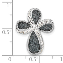 Sterling Silver Crystal Blue Laser Glitter Texture Pendant