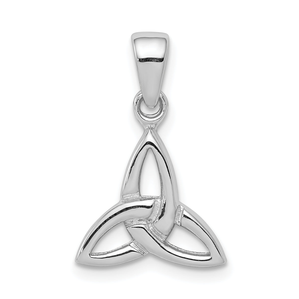 Sterling Silver Rhodium-plated Polished Celtic Trinity Pendant