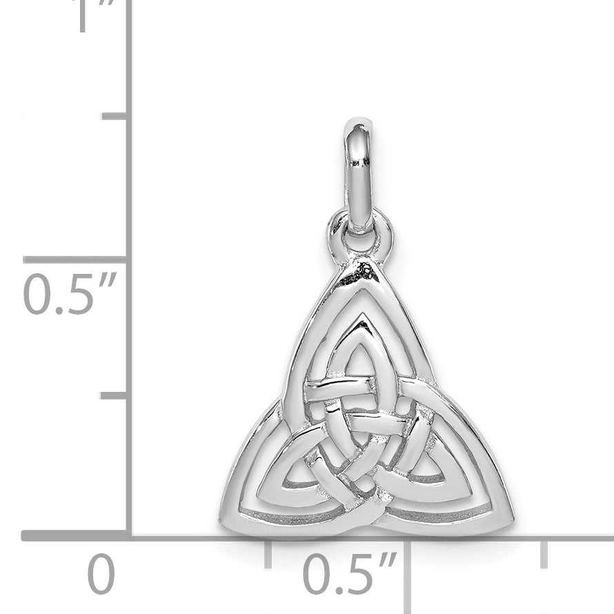 Sterling Silver Rhodium-plated Polished Celtic Symbol Pendant
