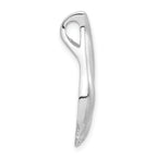 Sterling Silver Polished & Sandblast CZ Fancy Chain Slide Pendant