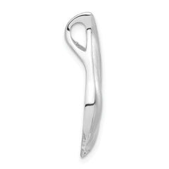 Sterling Silver Polished & Sandblast CZ Fancy Chain Slide Pendant