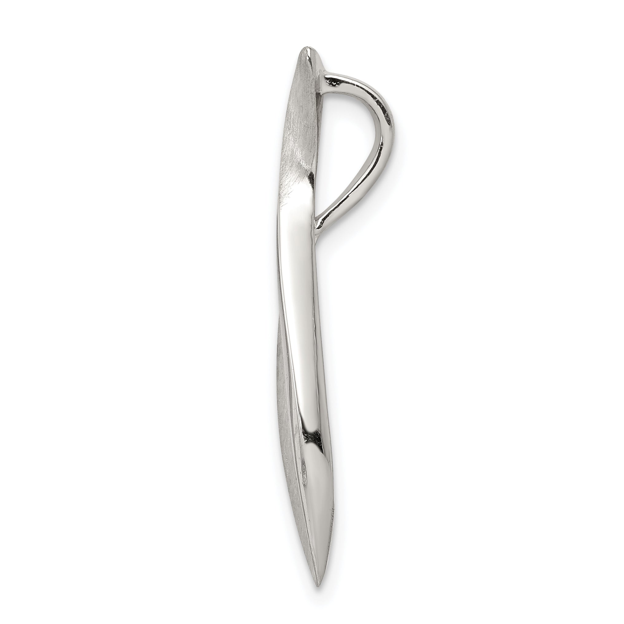 Sterling Silver Polished & Satin Twisted Chain Slide Pendant Secondary image