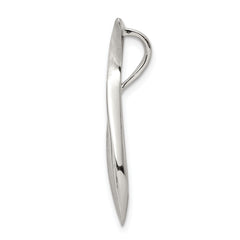 Sterling Silver Polished & Satin Twisted Chain Slide Pendant