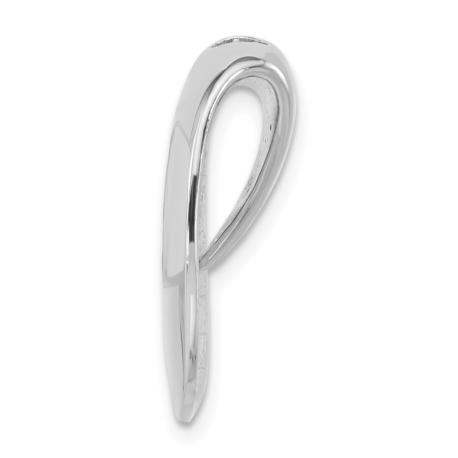 Sterling Silver Polished Textured Folded Chain Slide Pendant Main image