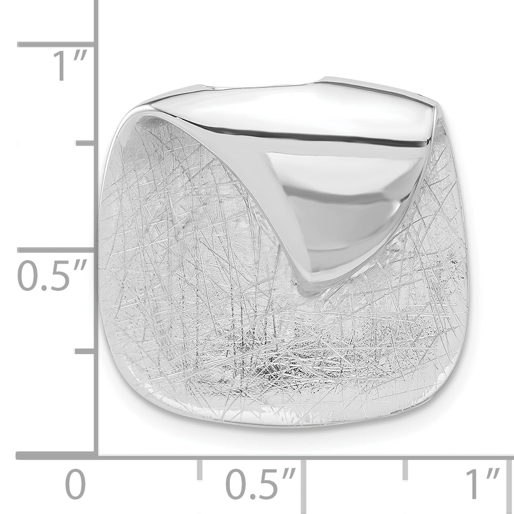 Sterling Silver Polished Textured Folded Chain Slide Pendant