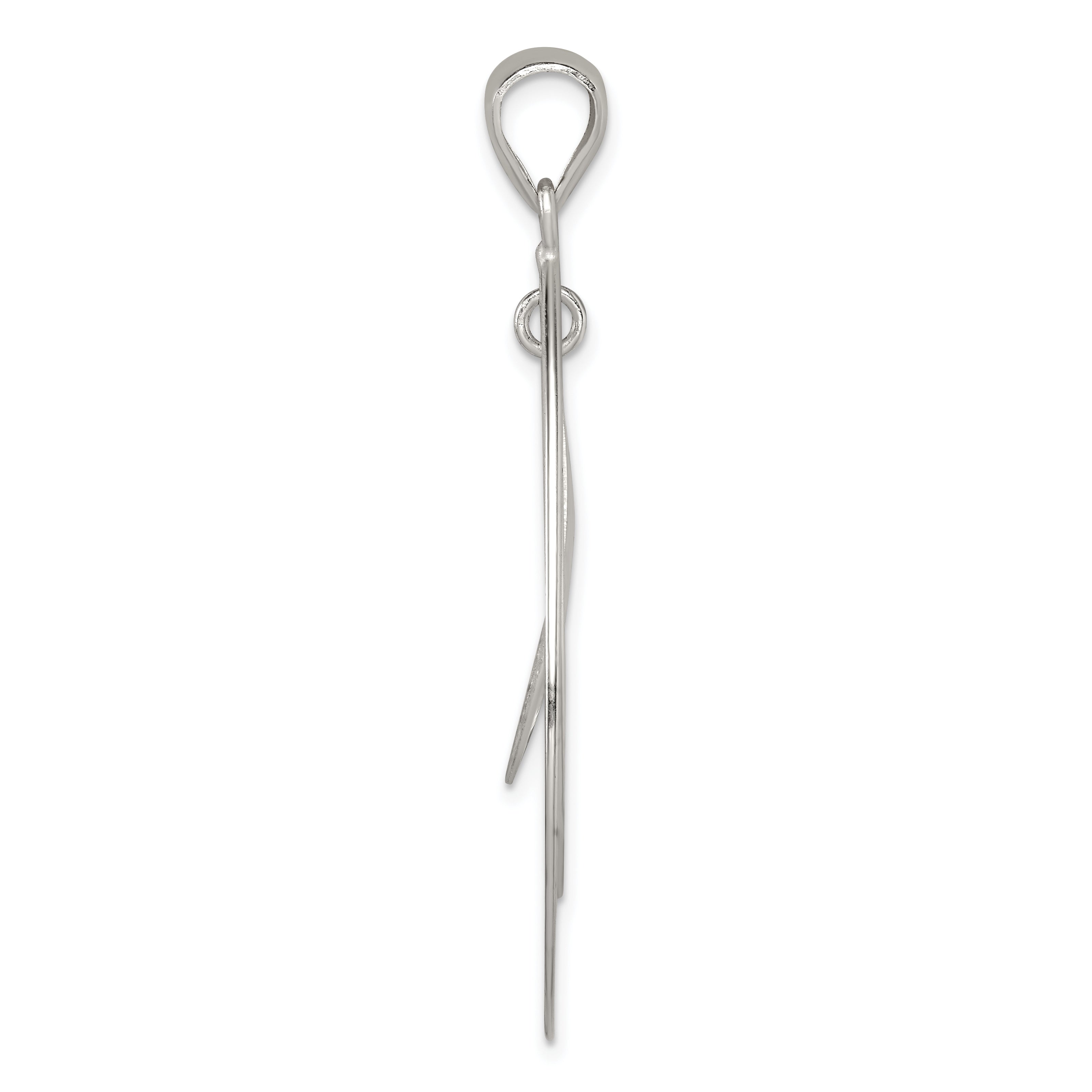Sterling Silver Polished & Textured Teardrop Pendant Secondary image
