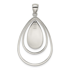 Sterling Silver Polished & Textured Teardrop Pendant