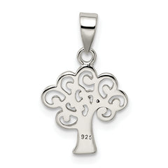 Sterling Silver Polished Tree Pendant