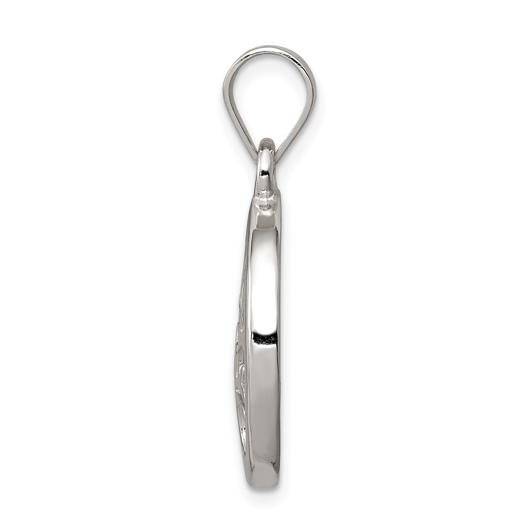 Sterling Silver Polished Round Tree Pendant Secondary image