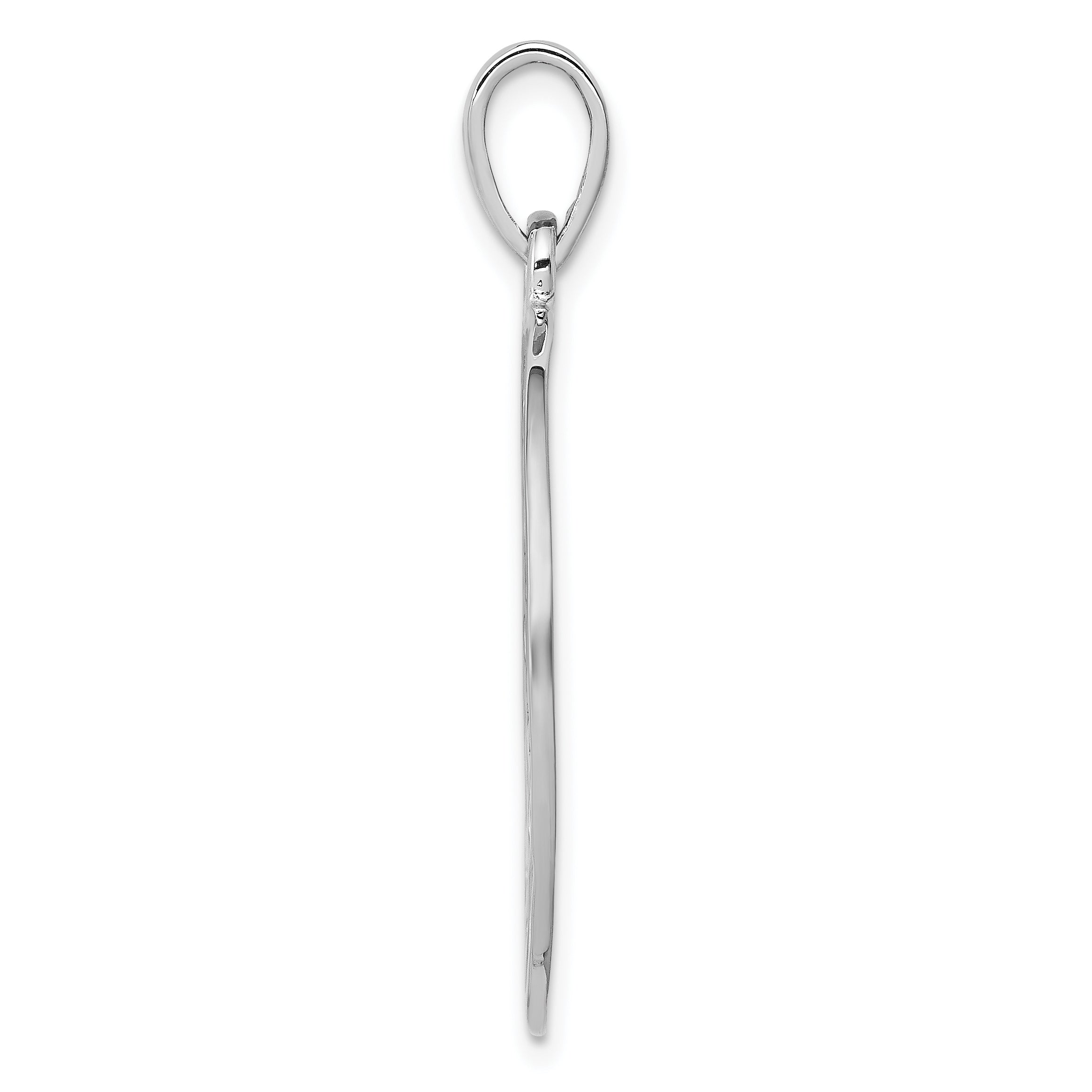 Sterling Silver Rhodium-plated Polished Circle w/Tree Pendant Secondary image