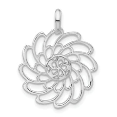 Sterling Silver Polished Flower Pendant