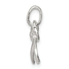 Sterling Silver Polished Diamond Bow Pendant