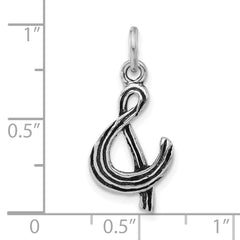 Sterling Silver Antiqued & Symbol Pendant