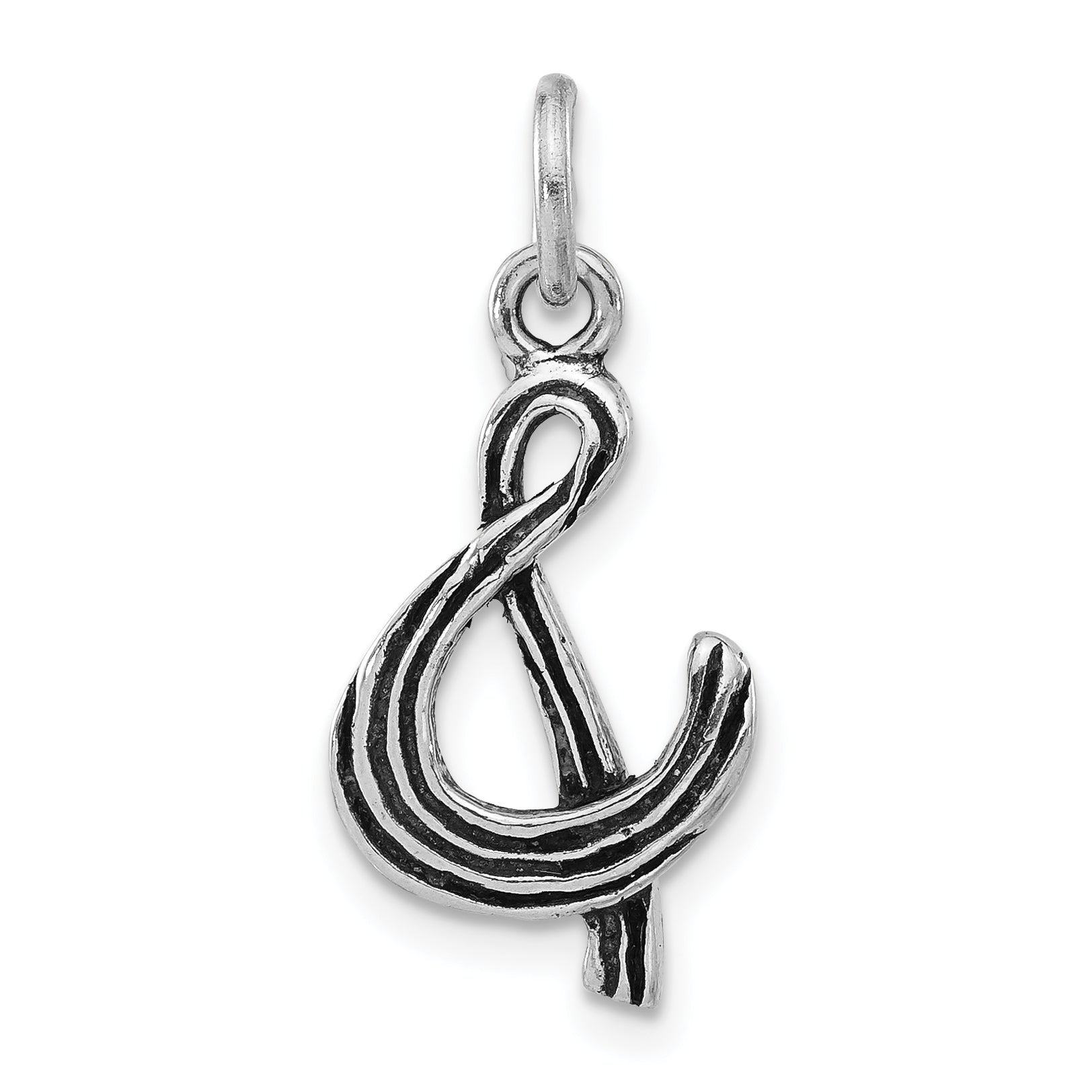 Sterling Silver Polished & Antiqued & Symbol Pendant