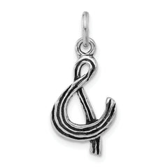 Sterling Silver Polished & Antiqued & Symbol Pendant