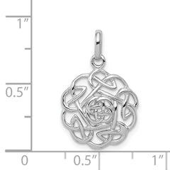 Sterling Silver Rhodium-plated Polished Celtic Pendant