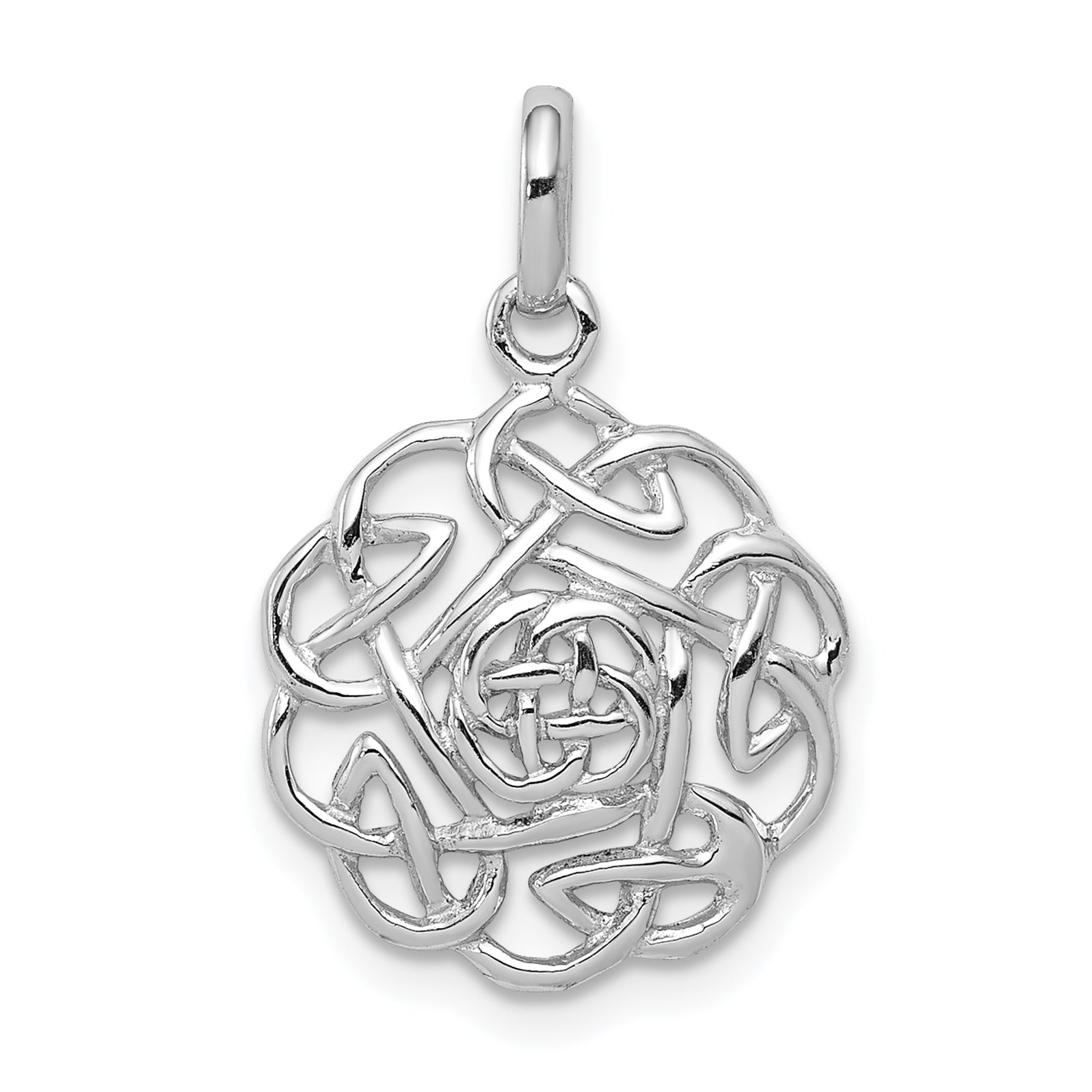 Sterling Silver Rhodium-plated Polished Celtic Pendant Main image