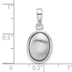 Sterling Silver Polished and Textured Oval Pendant