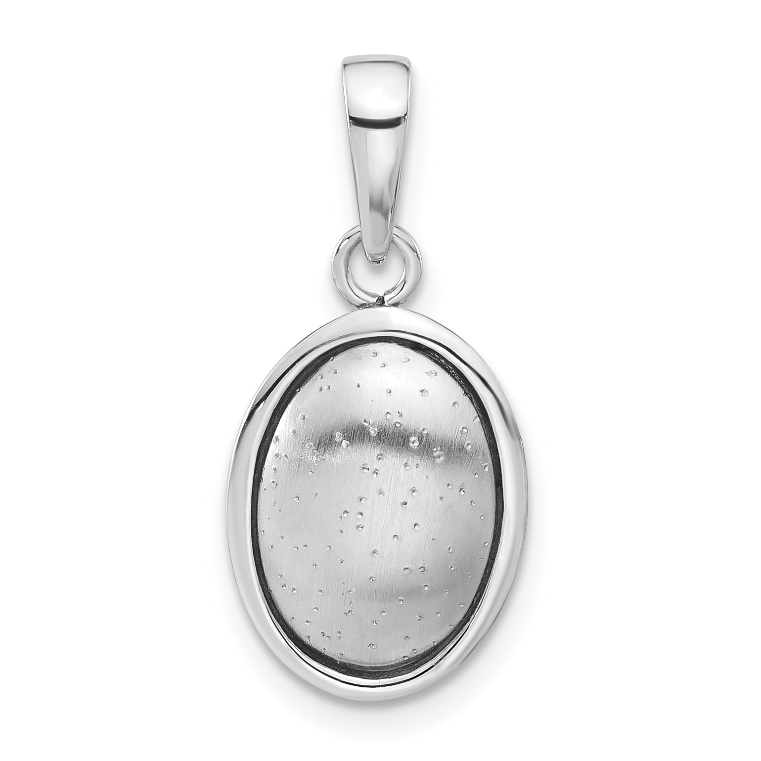 Sterling Silver Polished and Textured Oval Pendant Main image