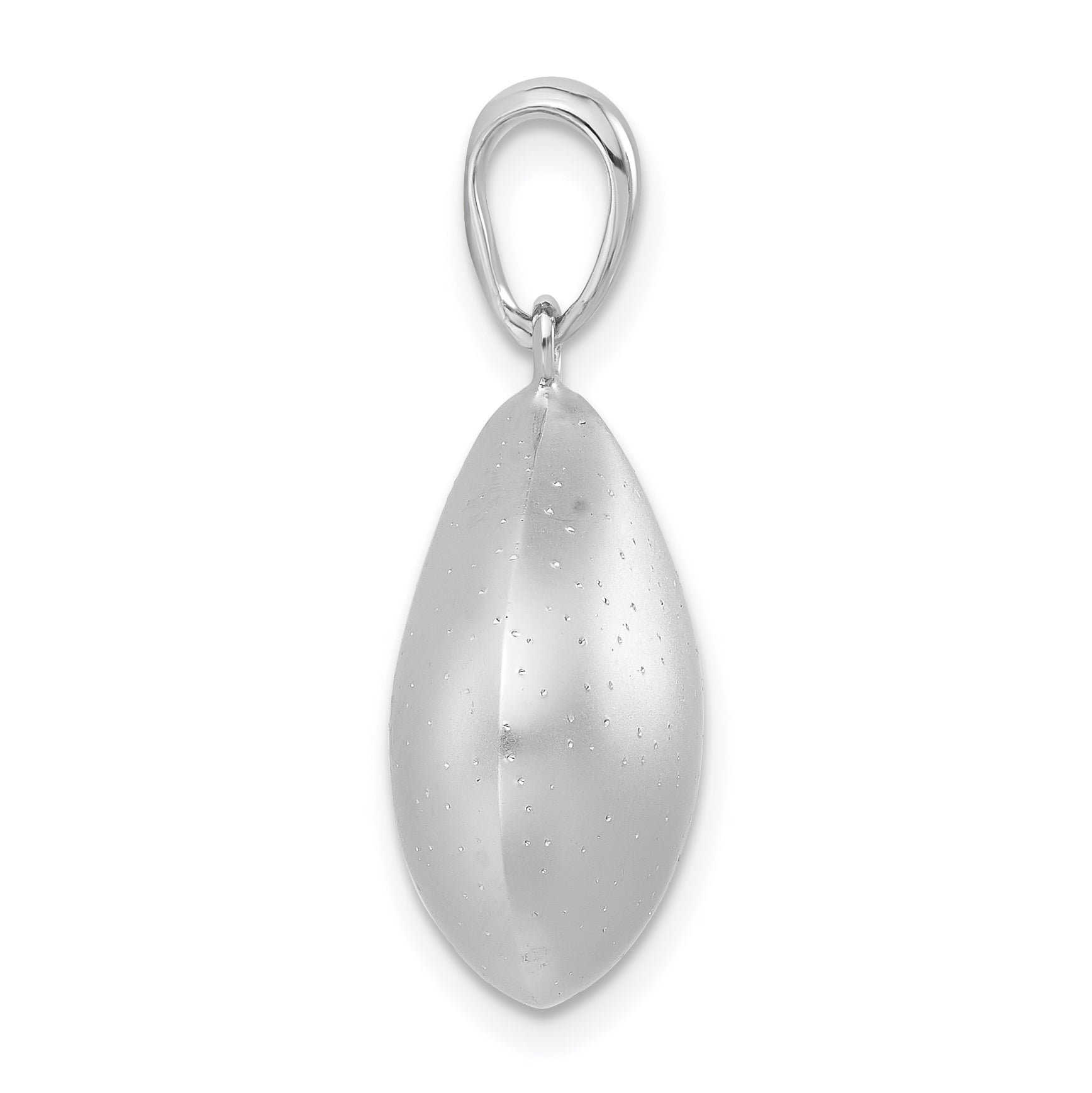 Sterling Silver Sparkle-cut Brushed Teardrop Pendant