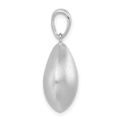 Sterling Silver Sparkle-cut Brushed Teardrop Pendant