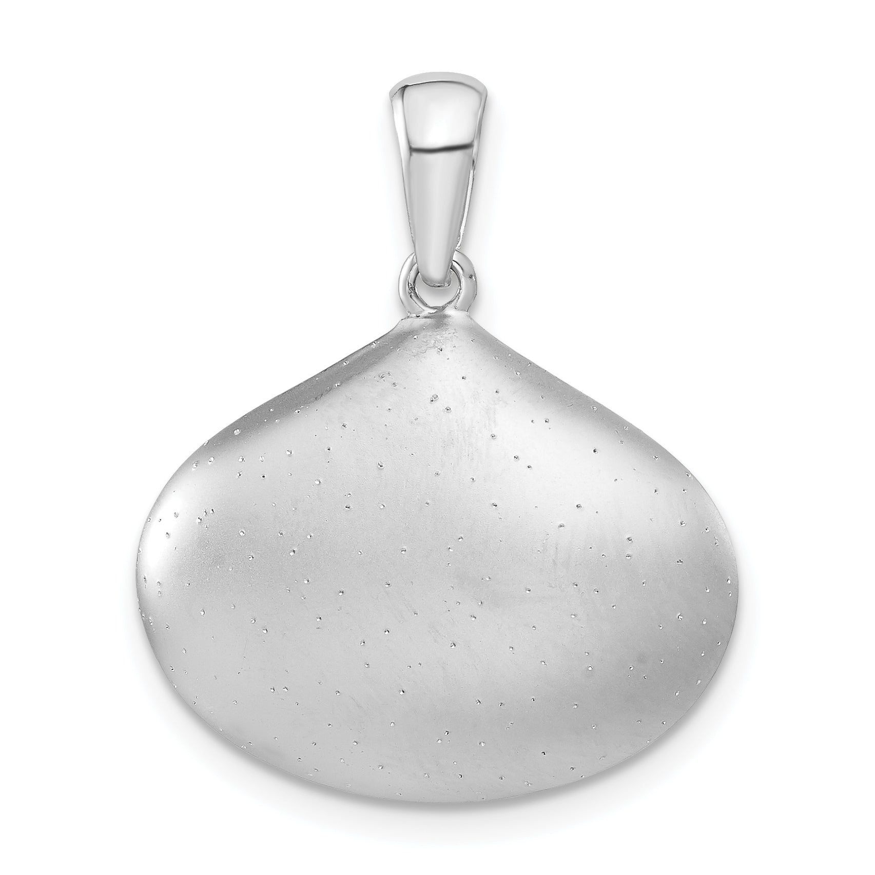 Sterling Silver Sparkle-cut Brushed Teardrop Pendant