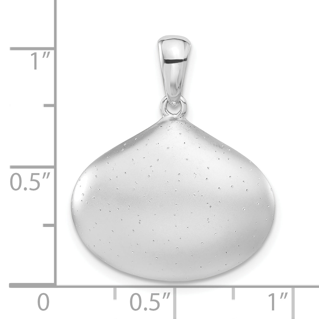 Sterling Silver Sparkle-cut Brushed Teardrop Pendant
