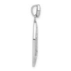 Sterling Silver Polished & Satin CZ Oval Pendant