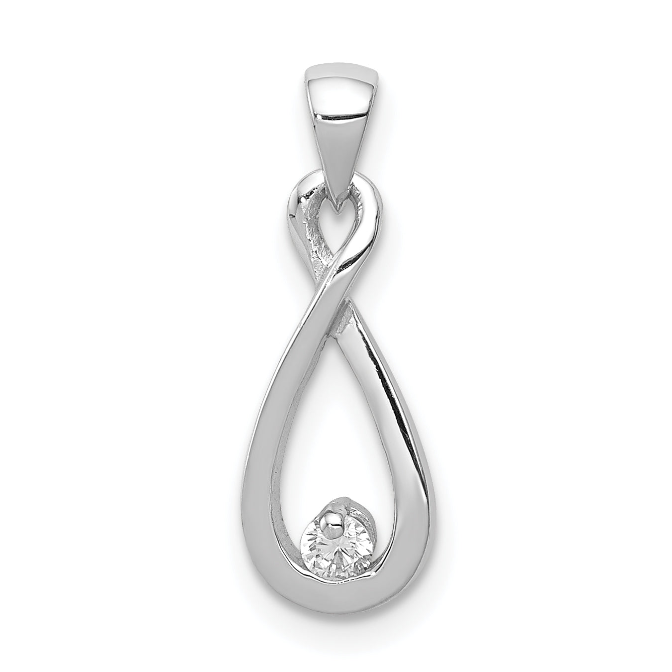 Sterling Silver Rhodium-plated w/CZ Pendant Main image