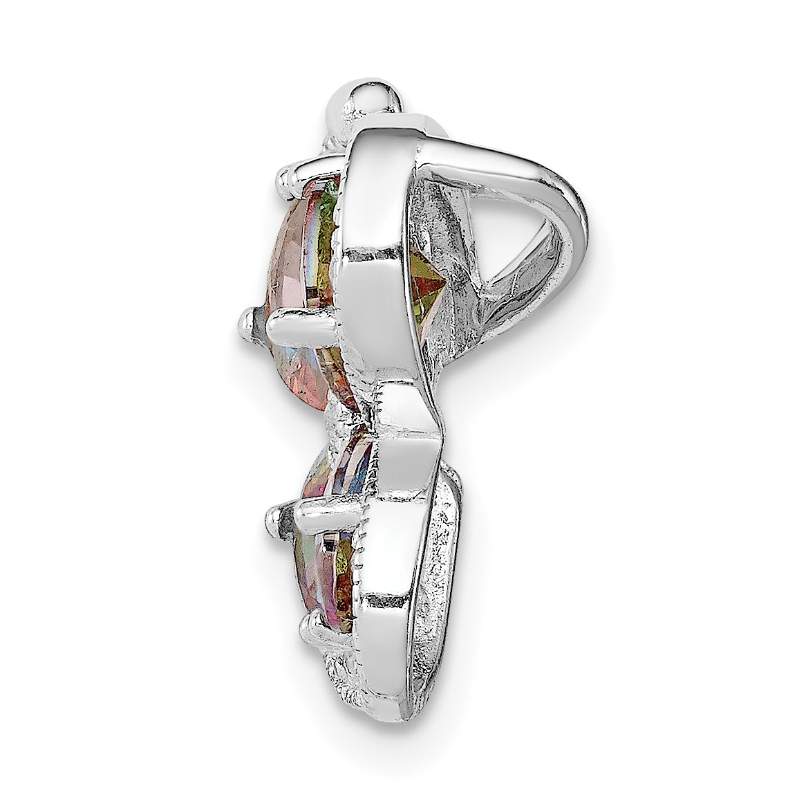 Sterling Silver Polished Dark Mystic CZ Butterfly Pendant Secondary image