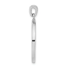 Sterling Silver Rhodium-plated Round Pendant
