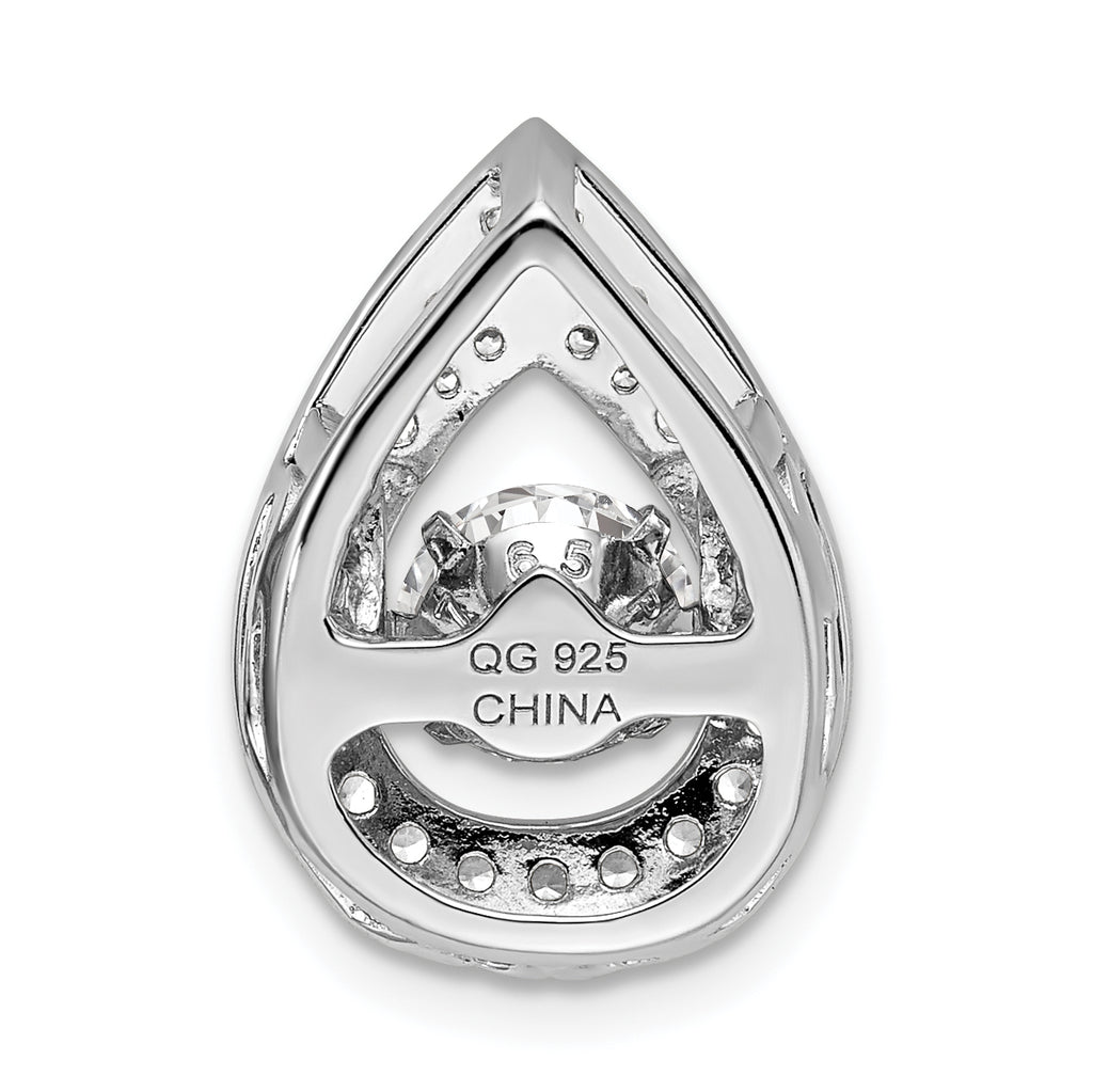 Sterling Silver Platinum-plated Vibrant Crystal Zircon & CZ Pendant