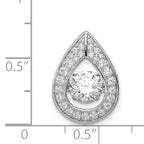 Sterling Silver Platinum-plated Vibrant Crystal Zircon & CZ Pendant