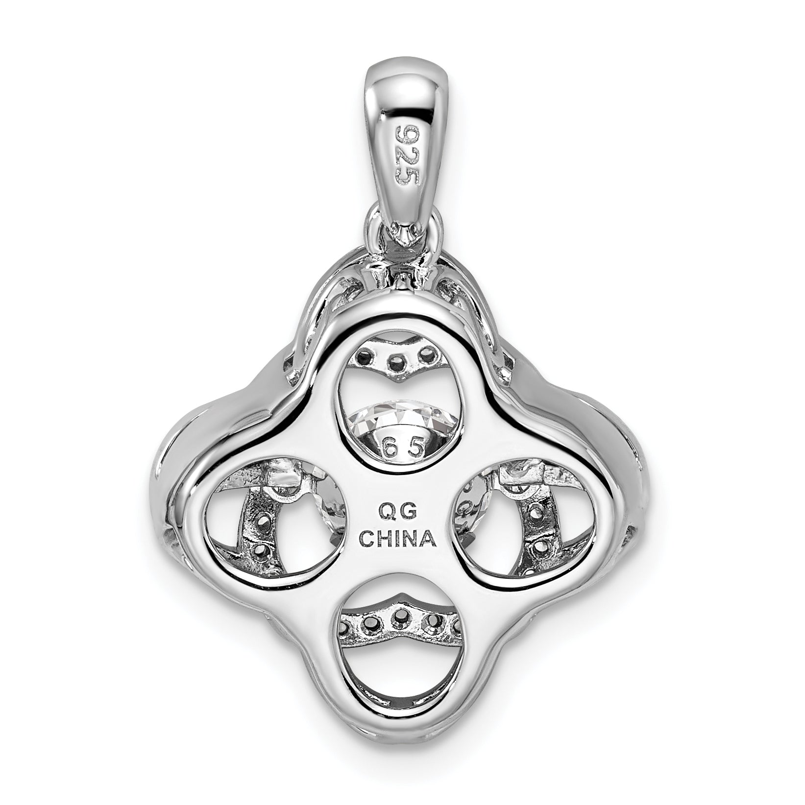 Sterling Silver Platinum-plated Vibrant Swarovski Zircon & CZ Pendant