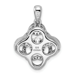 Sterling Silver Platinum-plated Vibrant Swarovski Zircon & CZ Pendant