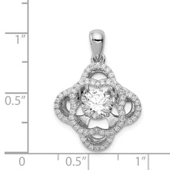 Sterling Silver Platinum-plated Vibrant Swarovski Zircon & CZ Pendant