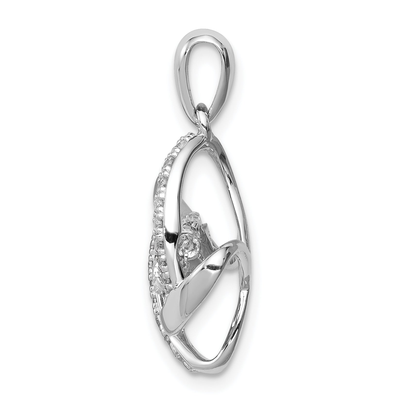 Sterling Silver Platinum-plated Vibrant Crystal Zircon & CZ Pendant Secondary image