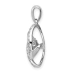 Sterling Silver Platinum-plated Vibrant Crystal Zircon & CZ Pendant