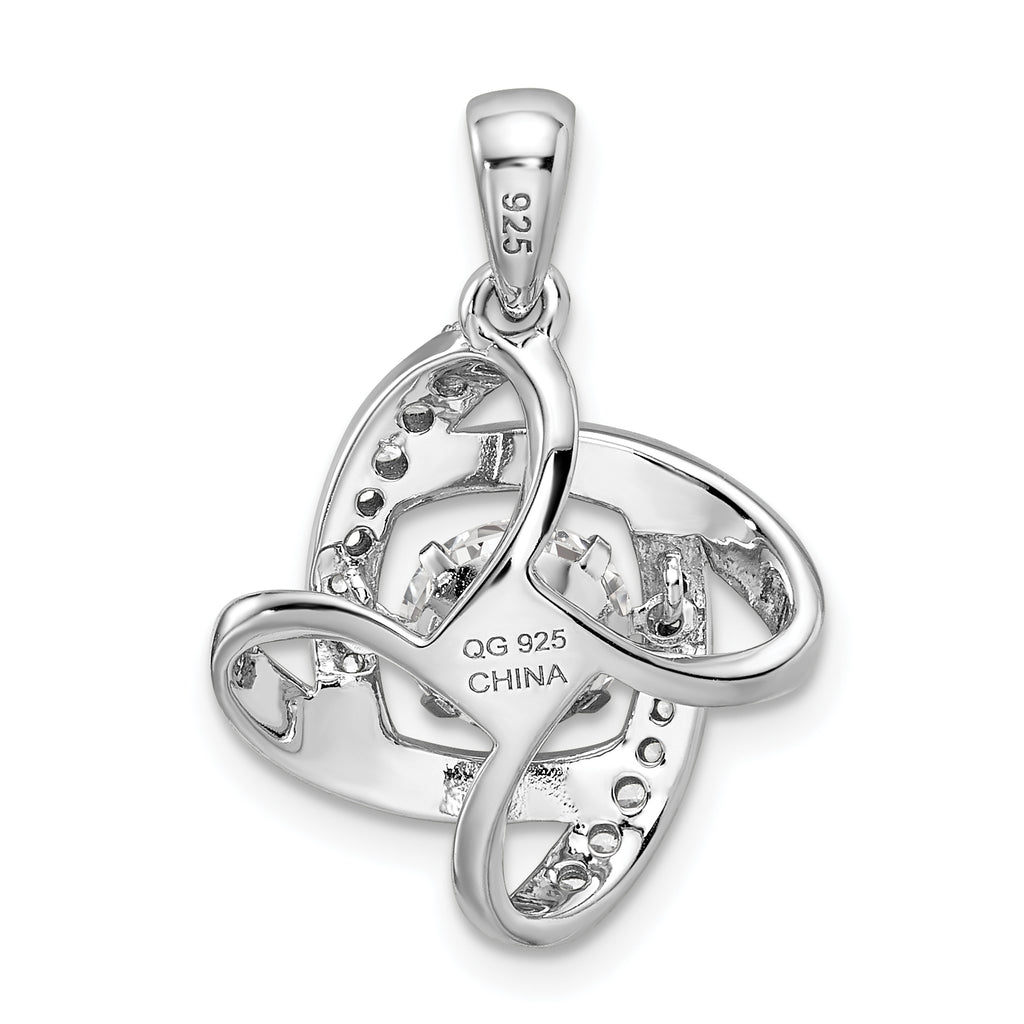 Sterling Silver Platinum-plated Vibrant Crystal Zircon & CZ Pendant