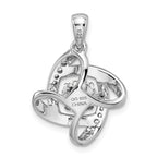 Sterling Silver Platinum-plated Vibrant Crystal Zircon & CZ Pendant